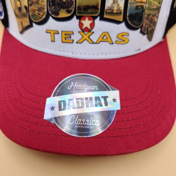 Houston Texas Hat Cap‎ Snap Back One Size Red White Black Trucker Greetings Mens - Picture 2 of 10
